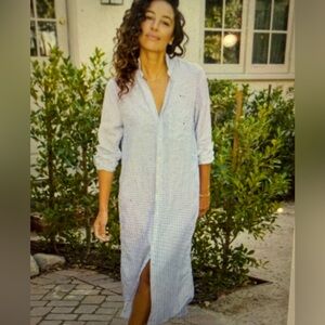 Frank and Eileen Rory Striped Long Shirt Dress